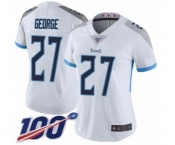 Women's Tennessee Titans #27 Eddie George White Vapor Untouchable Limited Player 100th Season Football Jersey