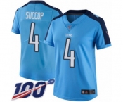 Women's Tennessee Titans #4 Ryan Succop Limited Light Blue Rush Vapor Untouchable 100th Season Football Jersey