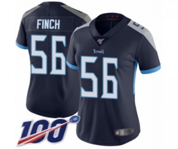 Women's Tennessee Titans #56 Sharif Finch Navy Blue Team Color Vapor Untouchable Limited Player 100th Season Football Jersey