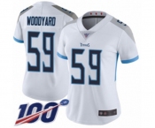 Women's Tennessee Titans #59 Wesley Woodyard White Vapor Untouchable Limited Player 100th Season Football Jersey