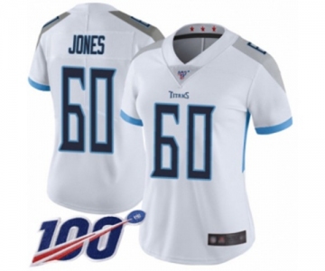 Women's Tennessee Titans #60 Ben Jones White Vapor Untouchable Limited Player 100th Season Football Jersey