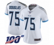 Women's Tennessee Titans #75 Jamil Douglas White Vapor Untouchable Limited Player 100th Season Football Jersey