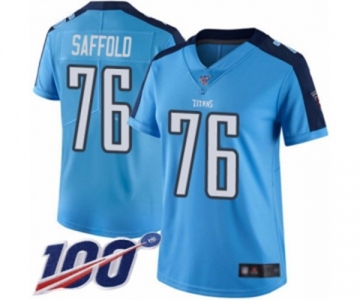 Women's Tennessee Titans #76 Rodger Saffold Limited Light Blue Rush Vapor Untouchable 100th Season Football Jersey