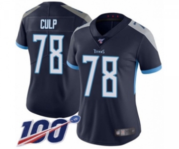 Women's Tennessee Titans #78 Curley Culp Navy Blue Team Color Vapor Untouchable Limited Player 100th Season Football Jersey