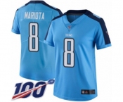 Women's Tennessee Titans #8 Marcus Mariota Limited Light Blue Rush Vapor Untouchable 100th Season Football Jersey