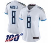 Women's Tennessee Titans #8 Marcus Mariota White Vapor Untouchable Limited Player 100th Season Football Jersey