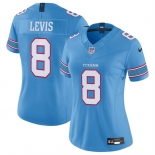 Women's Tennessee Titans #8 Will Levis Light Blue 2026 F.U.S.E. Vapor Limited Stitched Football Jersey