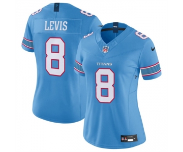Women's Tennessee Titans #8 Will Levis Light Blue 2026 F.U.S.E. Vapor Limited Stitched Football Jersey