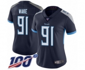 Women's Tennessee Titans #91 Cameron Wake Navy Blue Team Color Vapor Untouchable Limited Player 100th Season Football Jersey