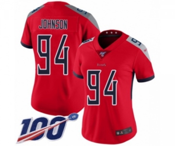 Women's Tennessee Titans #94 Austin Johnson Limited Red Inverted Legend 100th Season Football Jersey