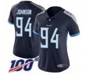 Women's Tennessee Titans #94 Austin Johnson Navy Blue Team Color Vapor Untouchable Limited Player 100th Season Football Jersey