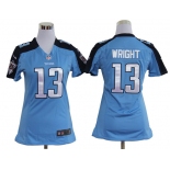 nike women nfl jerseys tennessee titans #13 wright blue[nike]