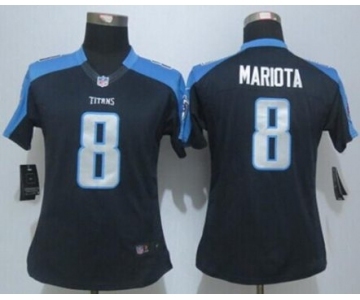 nike women nfl jerseys tennessee titans #8 mariota dk.blue[nike limited][mariota]