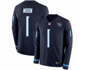 Youth Nike Tennessee Titans #1 Warren Moon Limited Navy Blue Therma Long Sleeve NFL Jersey