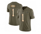 Youth Nike Tennessee Titans #1 Warren Moon Limited Olive Gold 2017 Salute to Service NFL Jersey