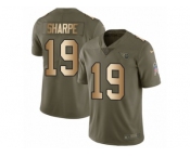 Youth Nike Tennessee Titans #19 Tajae Sharpe Limited Olive Gold 2017 Salute to Service NFL Jersey