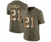 Youth Nike Tennessee Titans #21 Malcolm Butler Limited Olive Gold 2017 Salute to Service NFL Jersey