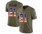 Youth Nike Tennessee Titans #21 Malcolm Butler Limited Olive USA Flag 2017 Salute to Service NFL Jersey