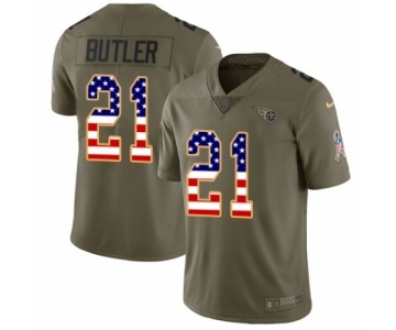 Youth Nike Tennessee Titans #21 Malcolm Butler Limited Olive USA Flag 2017 Salute to Service NFL Jersey