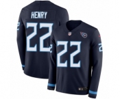 Youth Nike Tennessee Titans #22 Derrick Henry Limited Navy Blue Therma Long Sleeve NFL Jersey
