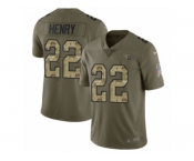Youth Nike Tennessee Titans #22 Derrick Henry Limited Olive Camo 2017 Salute to Service NFL Jersey