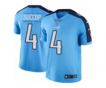Youth Nike Tennessee Titans #4 Ryan Succop Limited Light Blue Rush Vapor Untouchable NFL Jersey