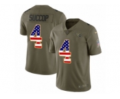 Youth Nike Tennessee Titans #4 Ryan Succop Limited Olive USA Flag 2017 Salute to Service NFL Jersey