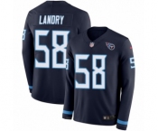 Youth Nike Tennessee Titans #58 Harold Landry Limited Navy Blue Therma Long Sleeve NFL Jersey