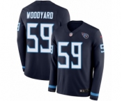 Youth Nike Tennessee Titans #59 Wesley Woodyard Limited Navy Blue Therma Long Sleeve NFL Jersey