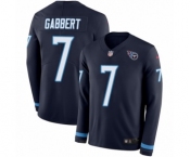 Youth Nike Tennessee Titans #7 Blaine Gabbert Limited Navy Blue Therma Long Sleeve NFL Jersey