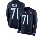 Youth Nike Tennessee Titans #71 Dennis Kelly Limited Navy Blue Therma Long Sleeve NFL Jersey