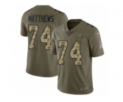 Youth Nike Tennessee Titans #74 Bruce Matthews Limited Olive Camo 2017 Salute to Service NFL Jersey