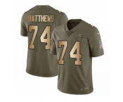 Youth Nike Tennessee Titans #74 Bruce Matthews Limited Olive Gold 2017 Salute to Service NFL Jersey