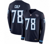 Youth Nike Tennessee Titans #78 Curley Culp Limited Navy Blue Therma Long Sleeve NFL Jersey