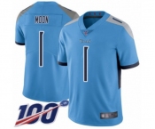 Youth Tennessee Titans #1 Warren Moon Light Blue Alternate Vapor Untouchable Limited Player 100th Season Football Jersey