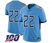 Youth Tennessee Titans #22 Derrick Henry Light Blue Alternate Vapor Untouchable Limited Player 100th Season Football Jersey