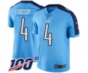 Youth Tennessee Titans #4 Ryan Succop Limited Light Blue Rush Vapor Untouchable 100th Season Football Jersey
