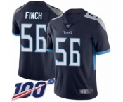 Youth Tennessee Titans #56 Sharif Finch Navy Blue Team Color Vapor Untouchable Limited Player 100th Season Football Jersey