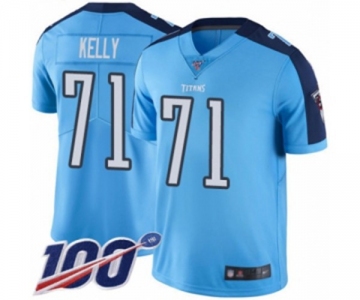 Youth Tennessee Titans #71 Dennis Kelly Limited Light Blue Rush Vapor Untouchable 100th Season Football Jersey