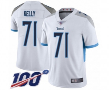 Youth Tennessee Titans #71 Dennis Kelly White Vapor Untouchable Limited Player 100th Season Football Jersey