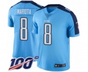 Youth Tennessee Titans #8 Marcus Mariota Limited Light Blue Rush Vapor Untouchable 100th Season Football Jersey