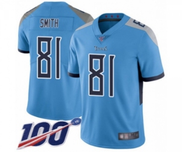 Youth Tennessee Titans #81 Jonnu Smith Light Blue Alternate Vapor Untouchable Limited Player 100th Season Football Jersey
