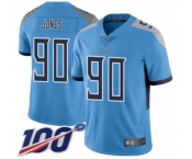 Youth Tennessee Titans #90 DaQuan Jones Light Blue Alternate Vapor Untouchable Limited Player 100th Season Football Jersey