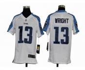 nike youth nfl jerseys tennessee titans #13 wright white[nike]