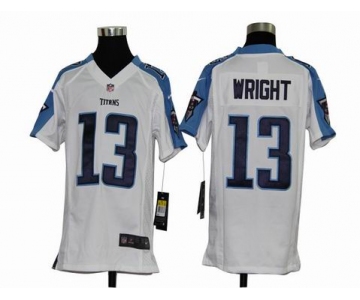 nike youth nfl jerseys tennessee titans #13 wright white[nike]