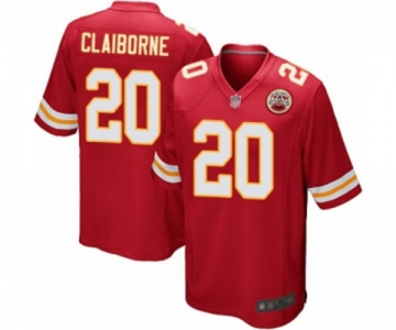 Men's Kansas City Chiefs #20 Morris Claiborne Game Red Team Color Football Jersey