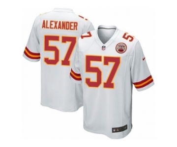 Men's Nike Kansas City Chiefs #57 D.J. Alexander Game White NFL Jersey