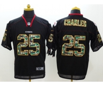 Nike Kansas City Chiefs #25 Jamaal Charles Black jerseys(Elite Camo Fashion)