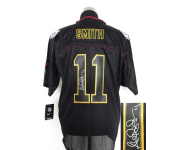 nike nfl jerseys kansas city chiefs #11 smith black[Elite lights out signature]