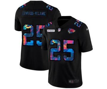 Kansas City Chiefs #25 Clyde Edwards-Helaire Men's Nike Multi-Color Black 2020 NFL Crucial Catch Vapor Untouchable Limited Jersey